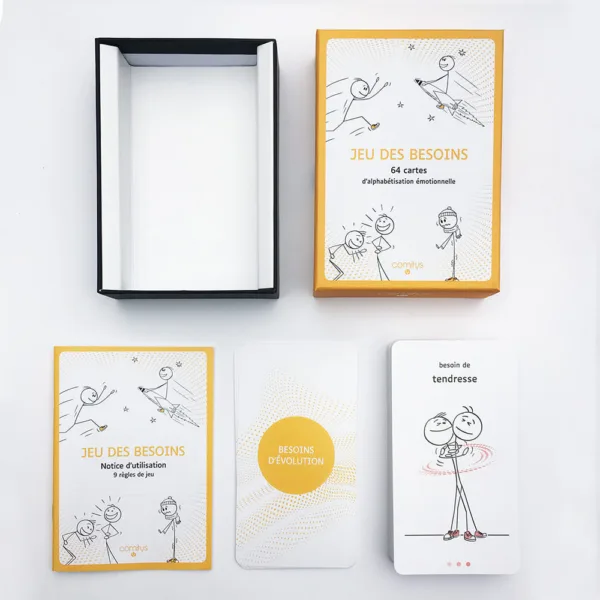 Jeu cartes des besoins boite Comitys communication non-violente