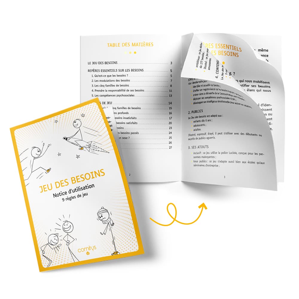 Jeu cartes des besoins règles de jeux Comitys communication non-violente